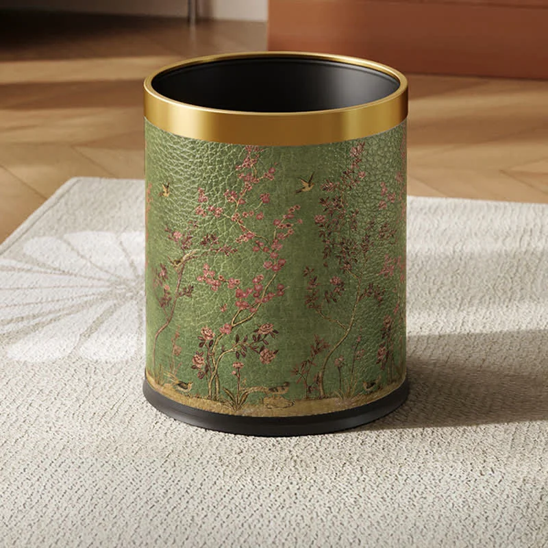 Enhanced Ownkoti Green Pastoral Bird Durable Trash Bin Next-Generation