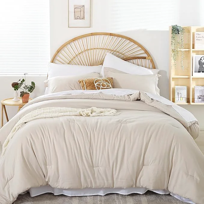 weigelia Full Size Comforter Set 7 Pieces Beige Comforter Set Comforters Full Size Microfiber Comforter Soft All Season with Sheets Lightweight Fluffy Bedding Set for Women and Men Reliable