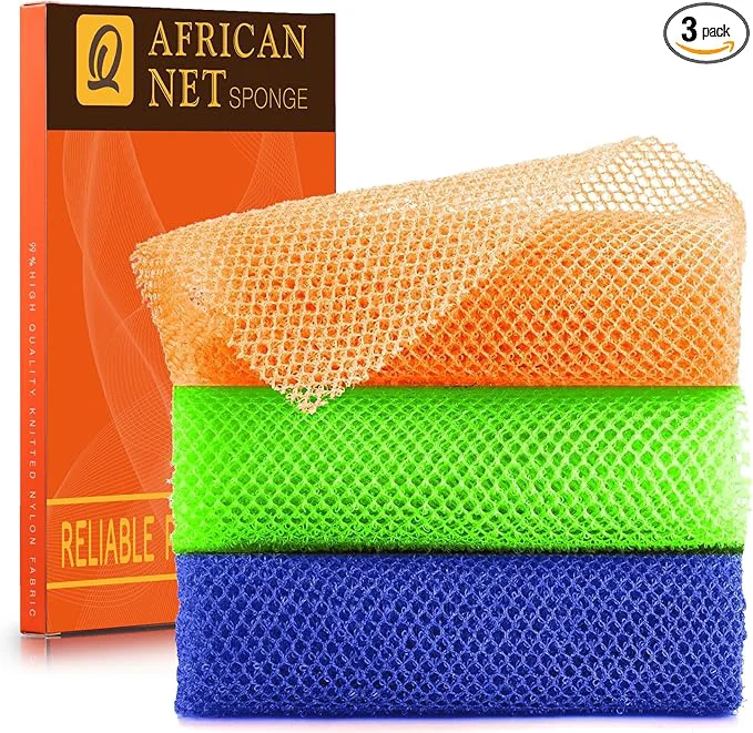 Lightweight UJFQBH 3 Pieces African Bath Sponge African Net Long Net Bath Sponge Exceptional