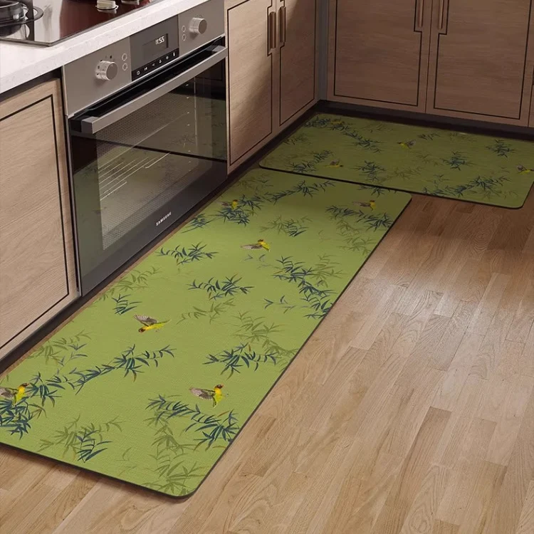 Artisan Ownkoti Bamboo Bird Water-absorbent Kitchen Entryway Rug Comfortable