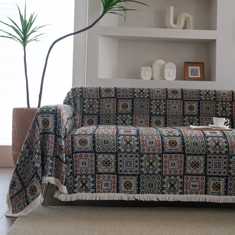 Casual Ownkoti Geometric Plaid Sofa Throw Blanket Contemporary