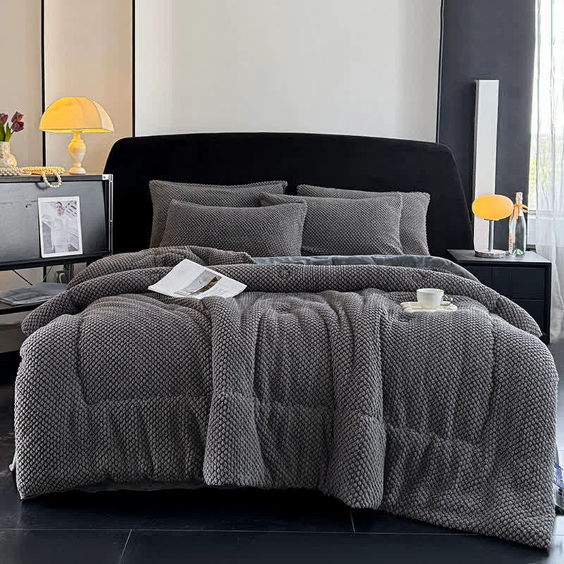 Fashionable Ownkoti Solid Color Textured Warm Blanket Genuine