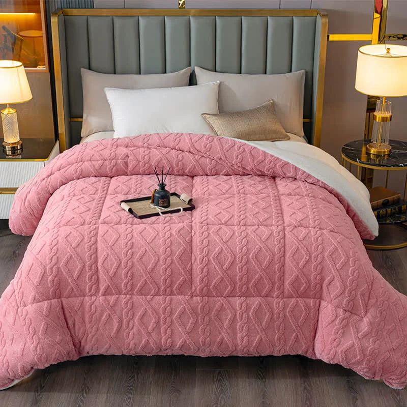 Fashionable Ownkoti Luxury Diamond Embossed Sherpa Throw Blanket Long-Lasting