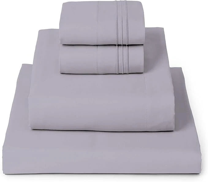 Sustainable Mellanni California King Sheets Set – 4 PC Iconic Collection Bedding – Hotel Luxury Extra Soft Cooling Bed Sheets – Wrinkle Fade Stain Resistant Cal King Lavender Modern