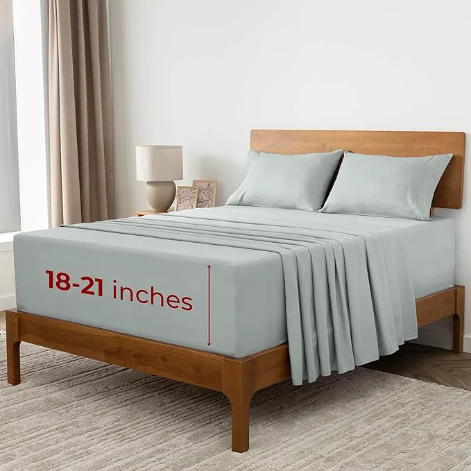 Proven Mellanni Extra Deep California King Sheets – 4 PC Iconic Collection Bedding – Hotel Luxury Ultra Soft Cooling Bed Sheets – Wrinkle Fade Stain Resistant Cal King Spa Mint Excellent