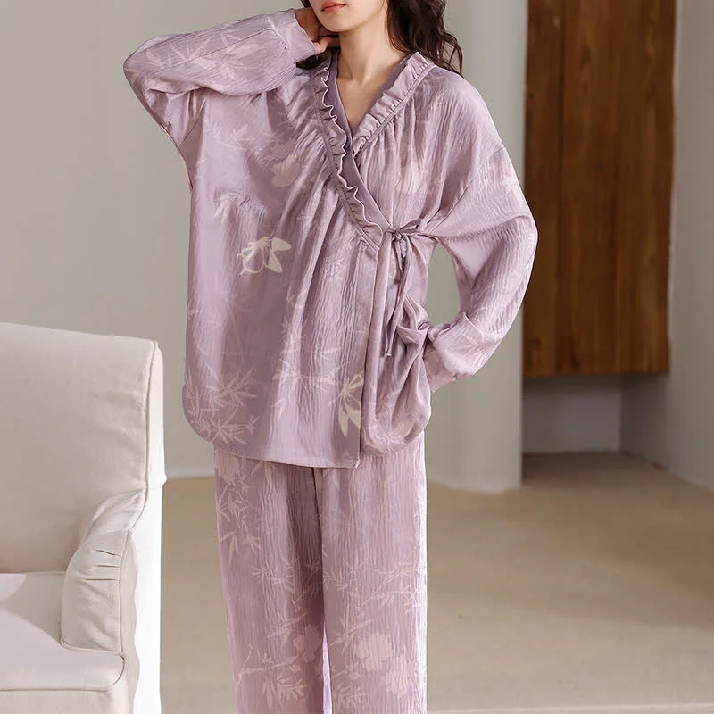 User-Friendly Ownkoti Butterfly Bamboo Kimono Loungewear Set Casual