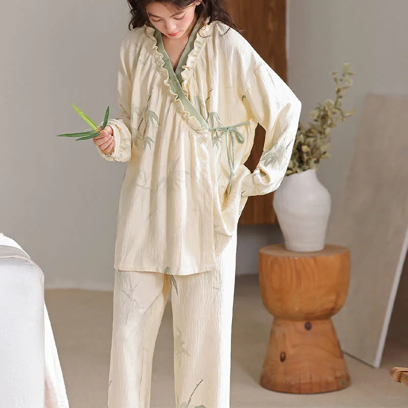 Smart Ownkoti Ink Bamboo Kimono Loungewear Set Clean