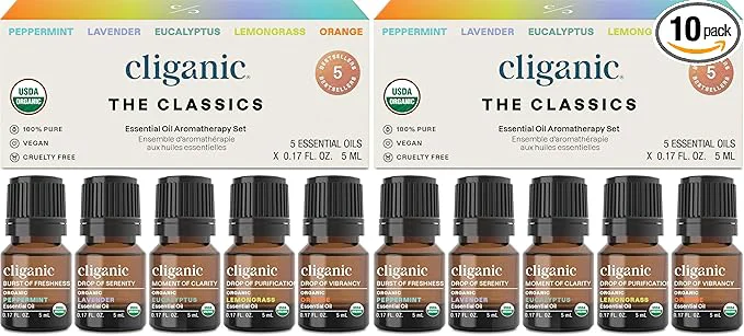 Top-Quality Cliganic Organic Essential Oils Set High-End