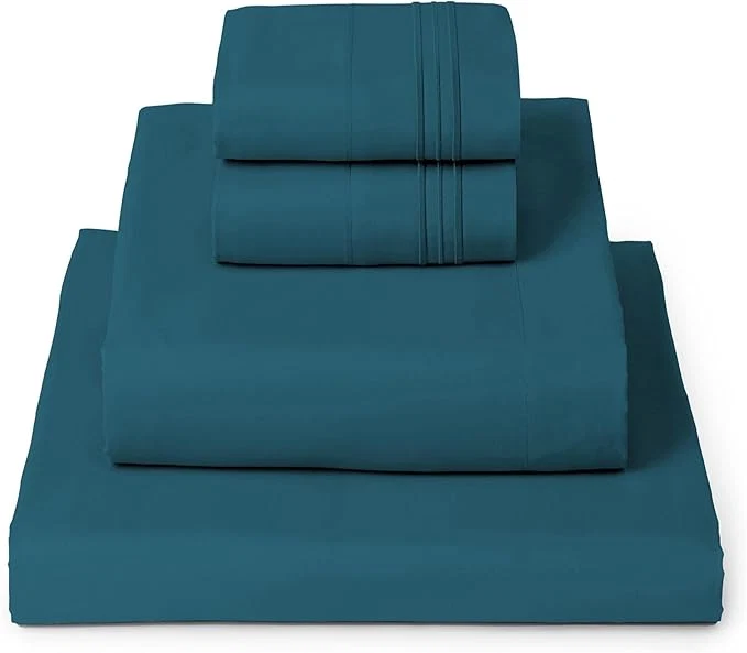 Enhanced Mellanni California King Sheets Set – 4 PC Iconic Collection Bedding – Hotel Luxury Extra Soft Cooling Bed Sheets – Wrinkle Fade Stain Resistant Cal King Teal Dependable