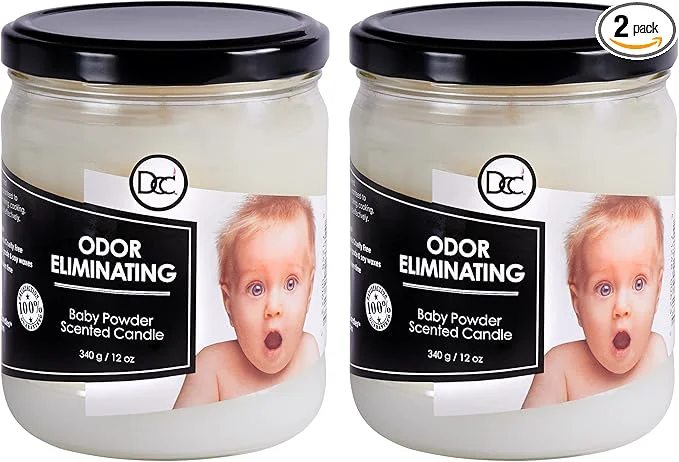 Efficient Baby Powder Two Pack Odor Eliminating Highly Fragranced Candle Authentic