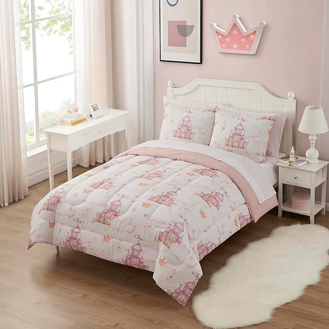 User-Friendly Kids Bedding Set Bed in a Bag for Boys and Girls Toddlers Printed Sheet Set and Comforter Full Fairytale Princess Consistent