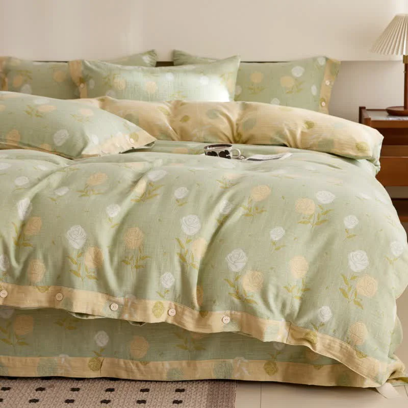 Superior Ownkoti Pastel Rose Jacquard Cotton Gauze Bedding Modern