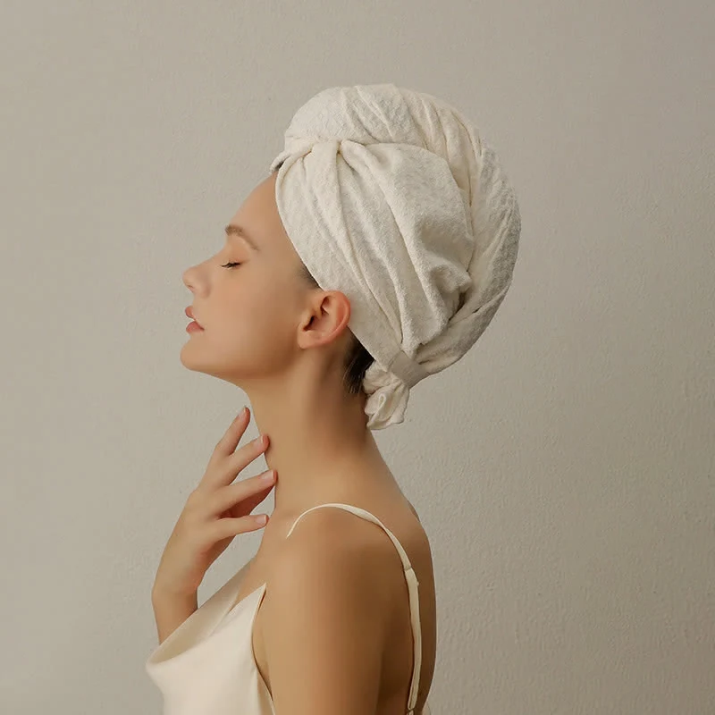 Optimized Ownkoti Waffle Absorbent Hair Drying Towel Wrap Convenient