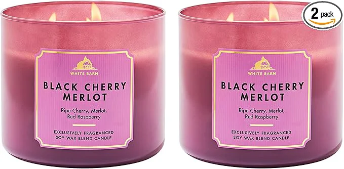 Breathable Bath Body Works Black Cherry Merlot 3-Wick Candle High-Grade