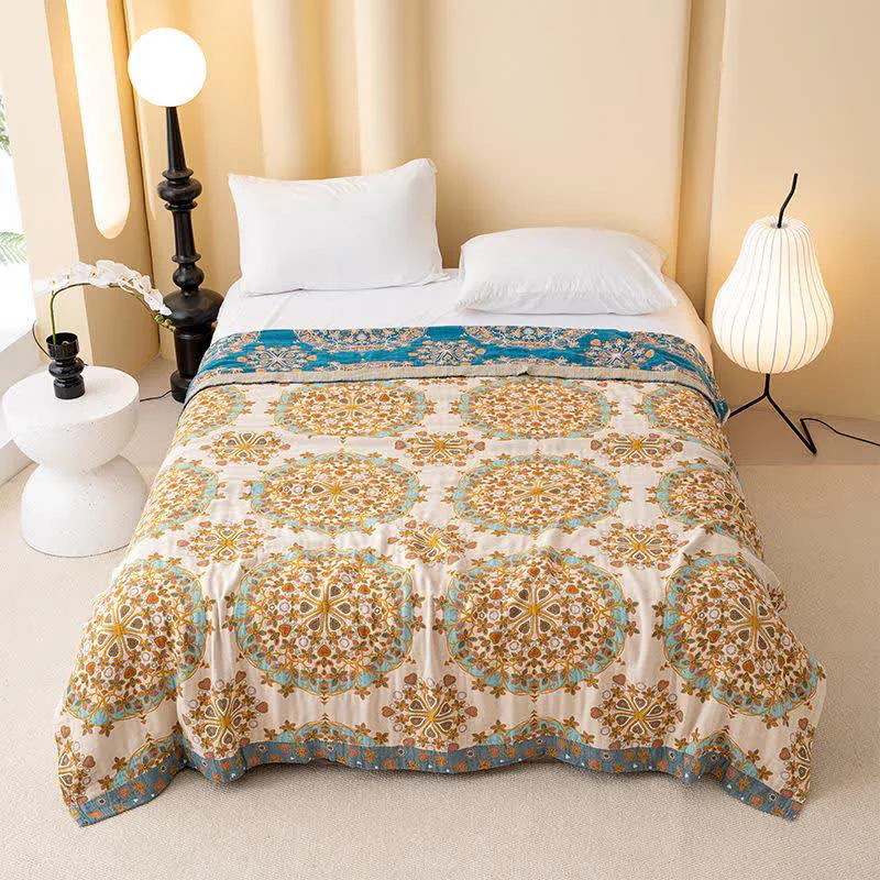 Stylish Ownkoti Exotic Vintage Floral Cotton Gauze Quilt Certified