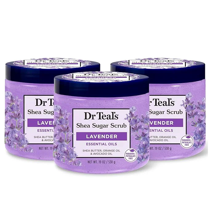 Durable Dr Teal’s Shea Sugar Scrub Lavender Essential Oils 19 oz Convenient