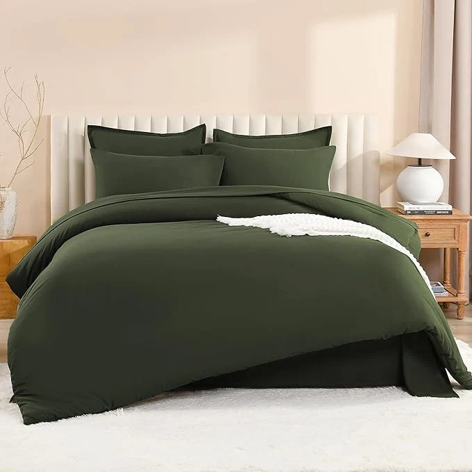 Sophisticated Litanika Oversized King Comforter Sets Olive Green – 7 Pieces Bed in a Bag Oversized King Bedding Comforter Sets Solid Lightweight Bed Set with Comforter Sheets Pillowcases amp Shams Advanced