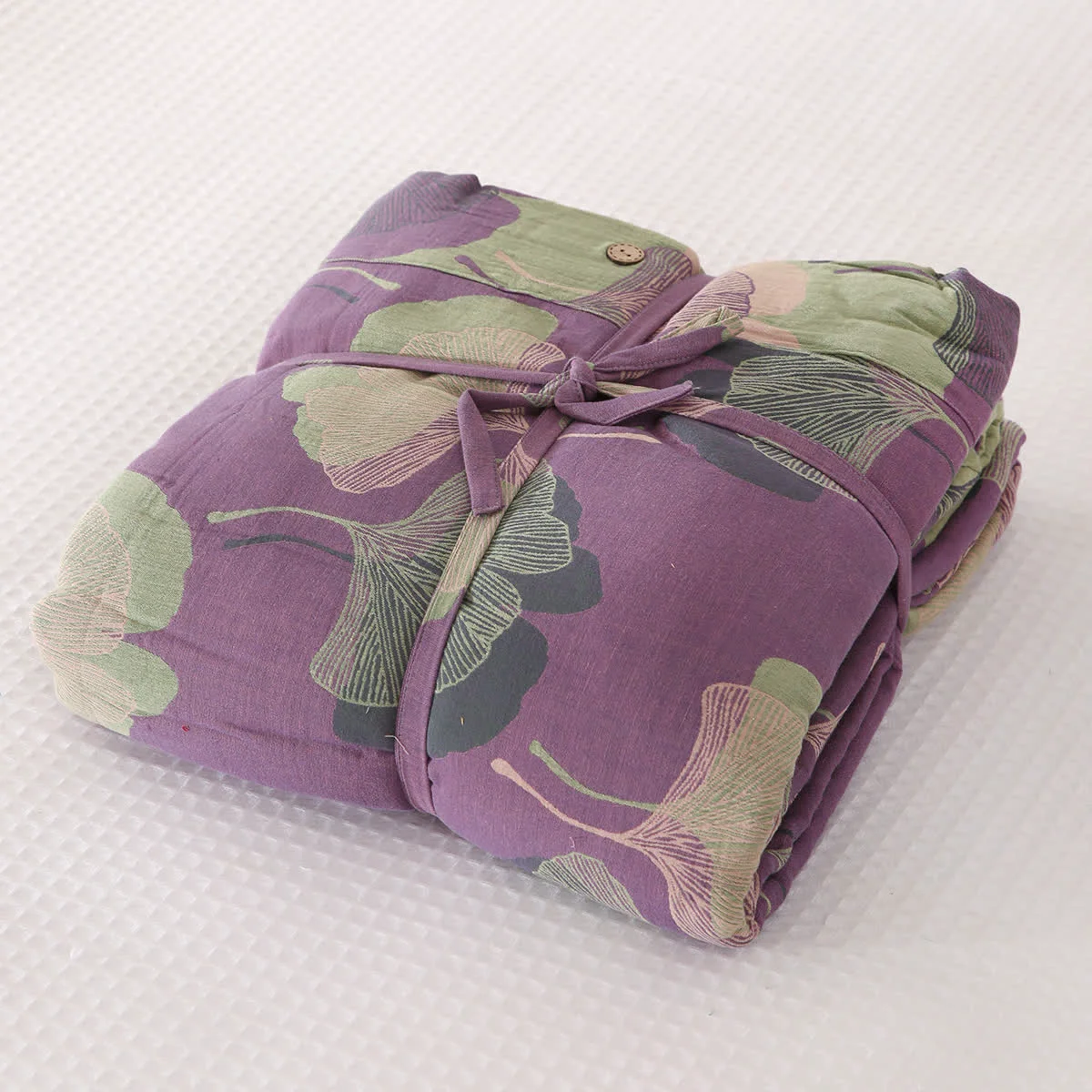 Powerful Ownkoti Natural Ginkgo Leaf Cotton Sheet Coverlet Stylish