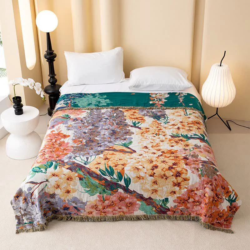 Excellent Ownkoti Dreamy Flower Cotton Gauze Reversible Quilt Exclusive