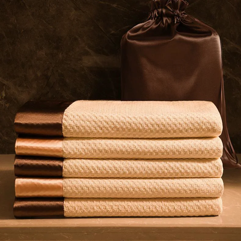 Reliable Ownkoti Waffle Weave Satin Bath Towel Set 2-Pack Safe