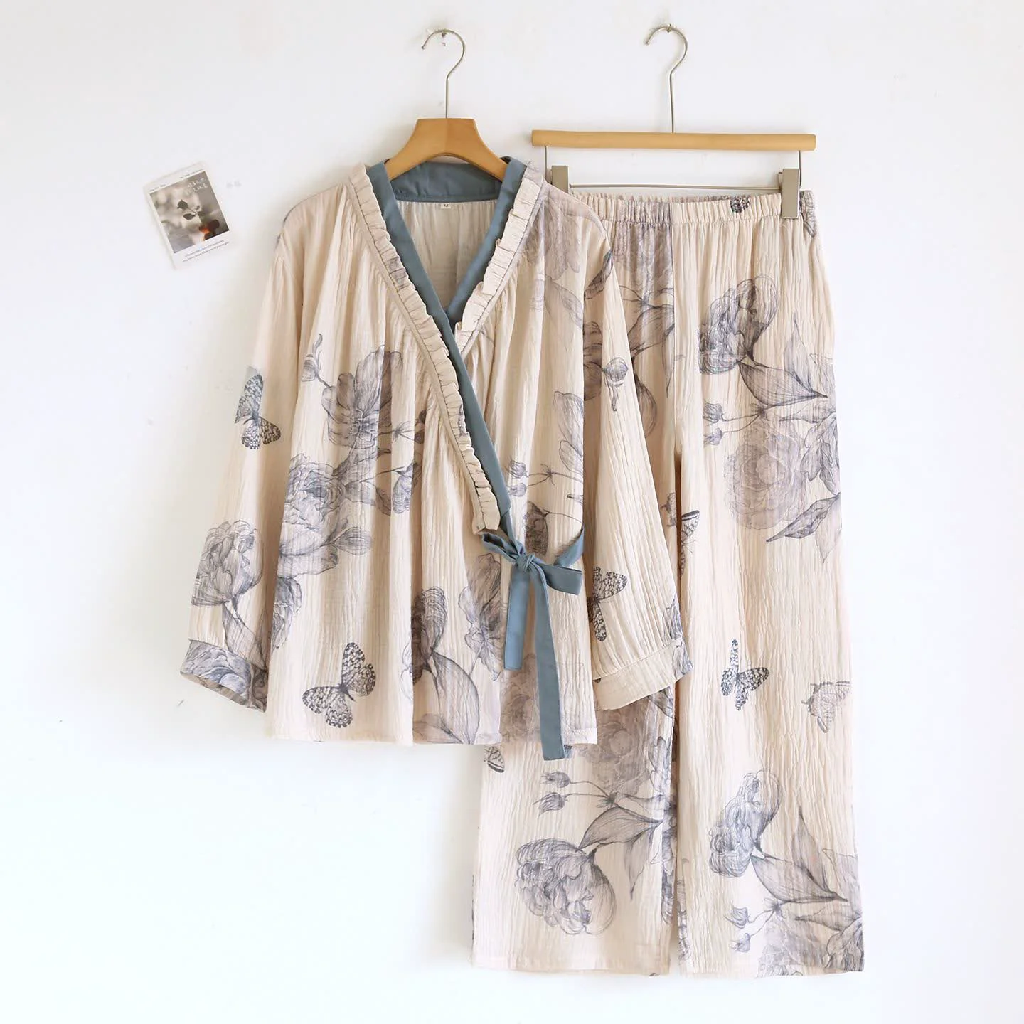 Smooth Ownkoti Oriental Butterfly Floral Cotton Loungewear Set Healthy