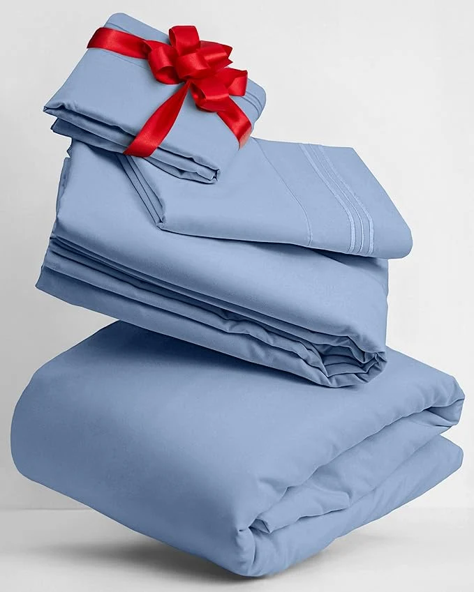 Trendy Mellanni Twin XL Sheets Set – 3 PC Iconic Collection Bedding – Hotel Luxury Extra Soft Cooling Bed Sheets – Wrinkle Fade Stain Resistant Twin Extra Long Sky Blue Verified