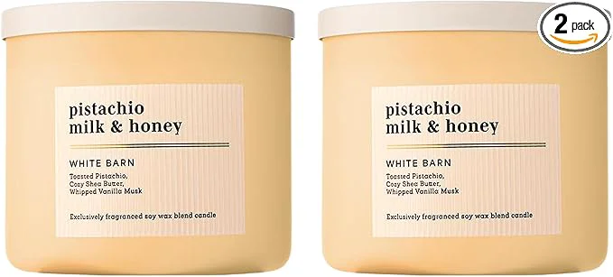 Casual Bath Body Works 3-Wick Candle Pistachio Milk Honey Candle Strong Throw Natural