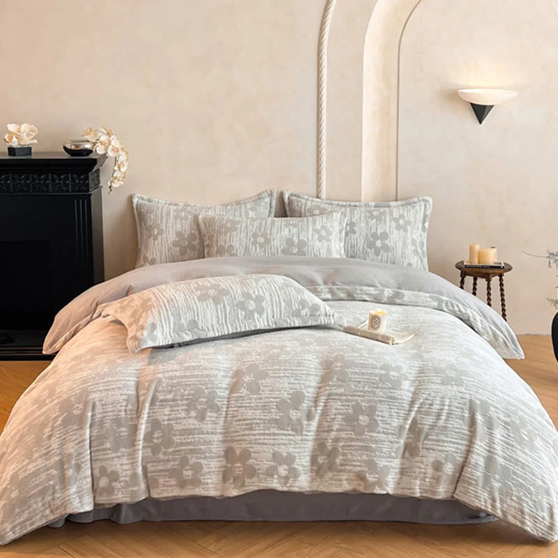 Specialty Cozy Thick Embossed Fleece Bedding Set 4PCS Efficient