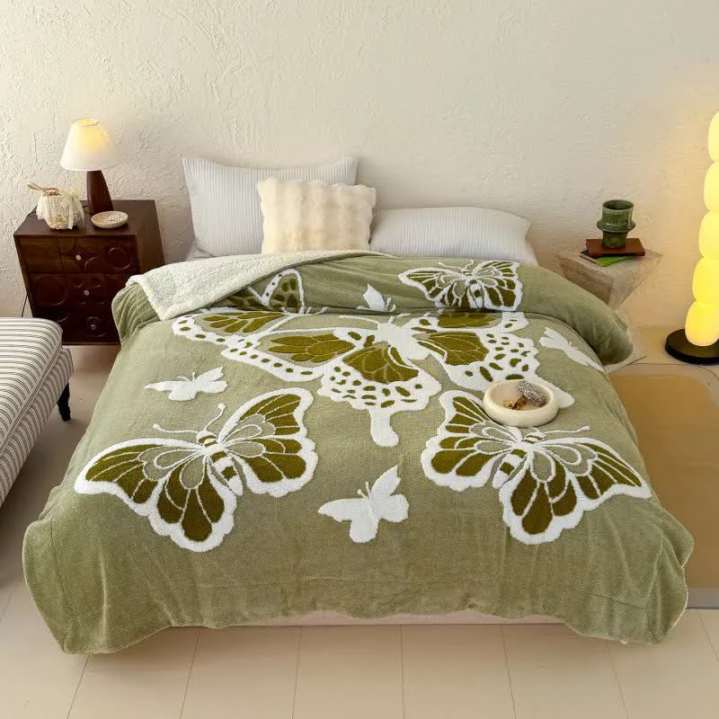 Professional Ownkoti Nature-Inspired Butterfly Embossed Plush Blanket User-Friendly