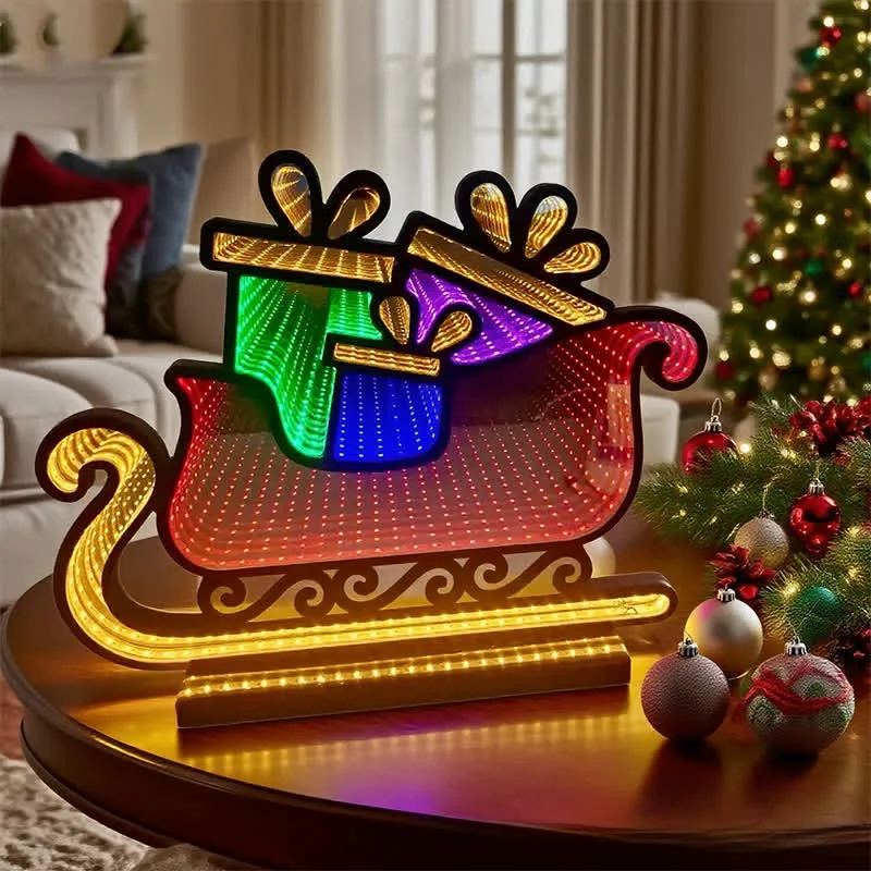 Secure Ownkoti Christmas Sleigh 3D Tunnel Light Functional