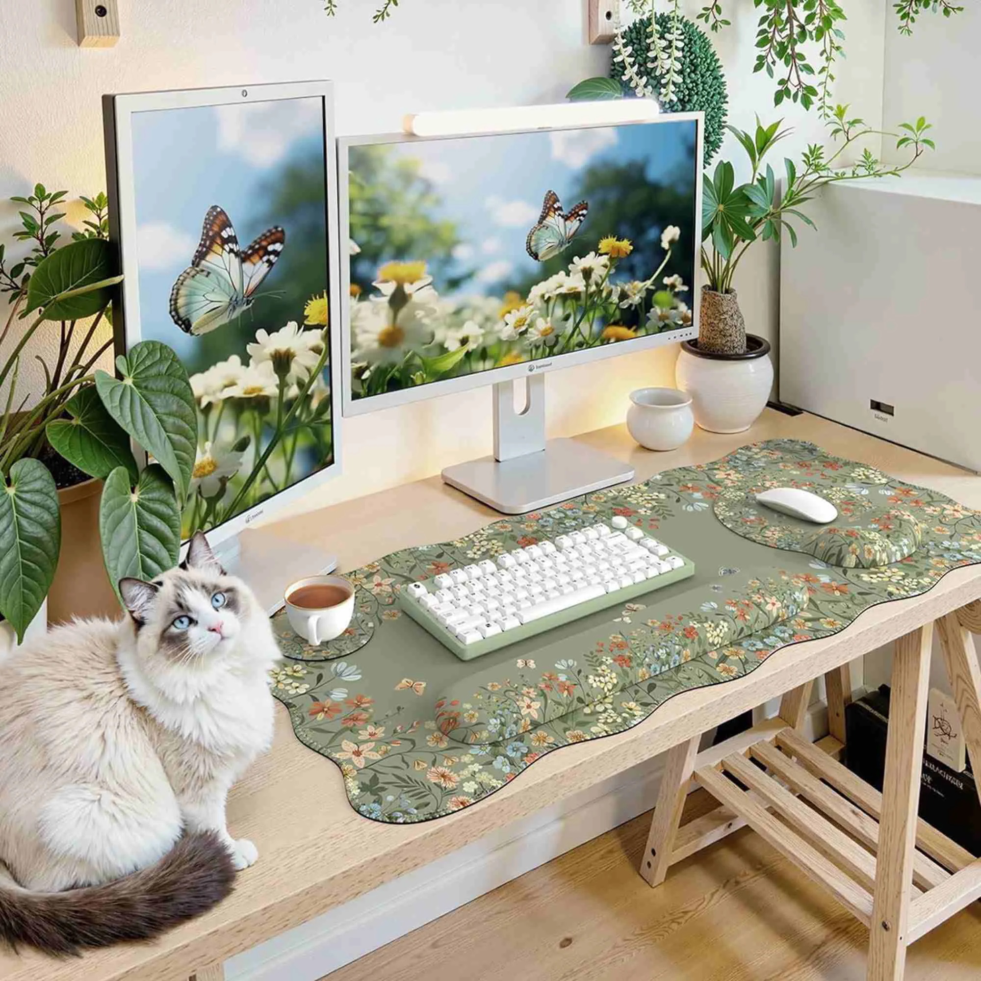 Sophisticated Ownkoti Floral Ergonomic Desk Mouse Pad Set Lightweight
