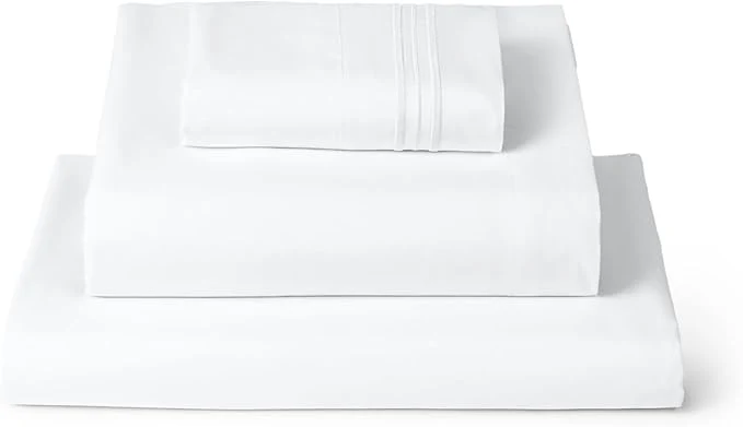 Secure Mellanni Twin Sheets Set – 3 PC Iconic Collection Bedding – Hotel Luxury Extra Soft Cooling Bed Sheets – Wrinkle Fade Stain Resistant Twin White Excellent
