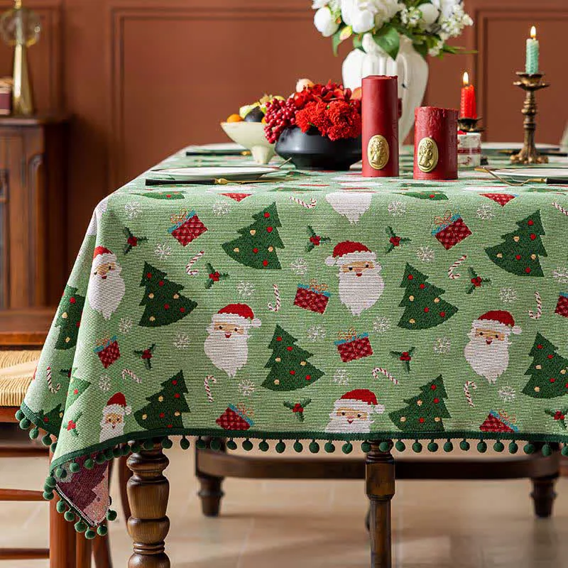 Pure Ownkoti Santa Tree Gift Print Christmas Tablecloth Specialty