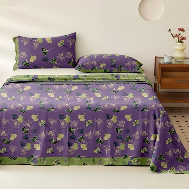 Outstanding Ownkoti Ginkgo Leaf Cotton Gauze Sheet Bedspread Proven