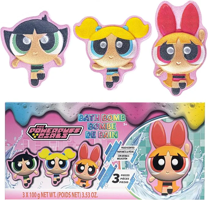 Elegant The Powerpuff Girls Bath Bombs for Kids Fun Bright Rainbow Colors Peach Optimized