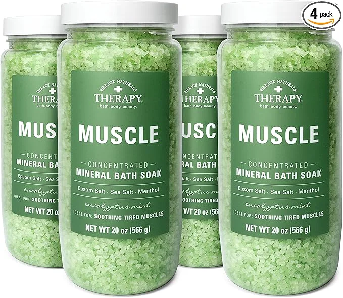 Functional Village Naturals Therapy Muscle Concentrated Mineral Bath Soak Eucalyptus Detailed