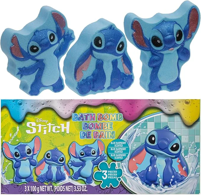 Proven Stitch Bath Bombs for Kids Fun Bright Rainbow Colors Raspberry Scented for Responsible