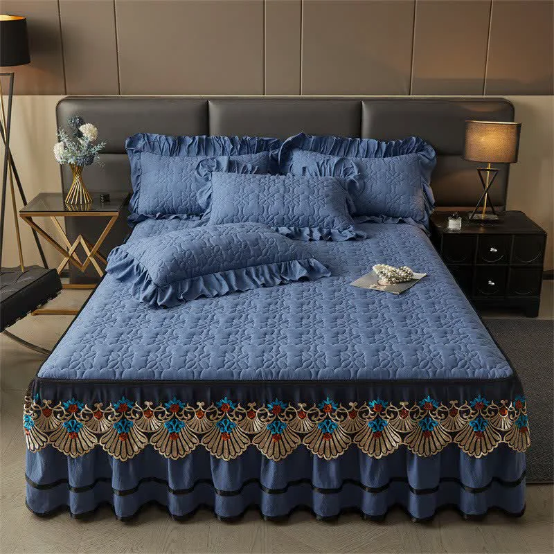 Clean Ownkoti Quilted Sheet with Detachable Bed Skirt High-Grade