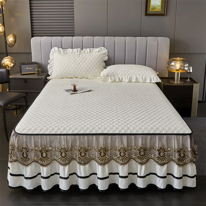 Sophisticated Ownkoti Quilted Sheet with Removable Bed Skirt Original Design