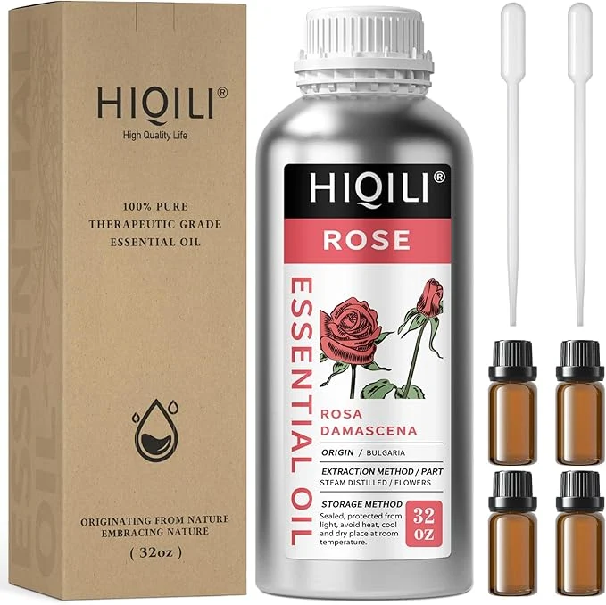 Dependable HIQILI 32 Fl Oz Rose Essential Oil Huge Value Size Undiluted Rose Oil Functional