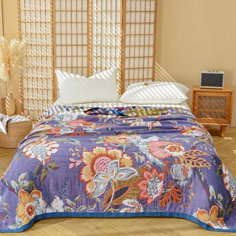 Elegant Ownkoti Dreamy Floral Pure Cotton Gauze Quilt Stylish
