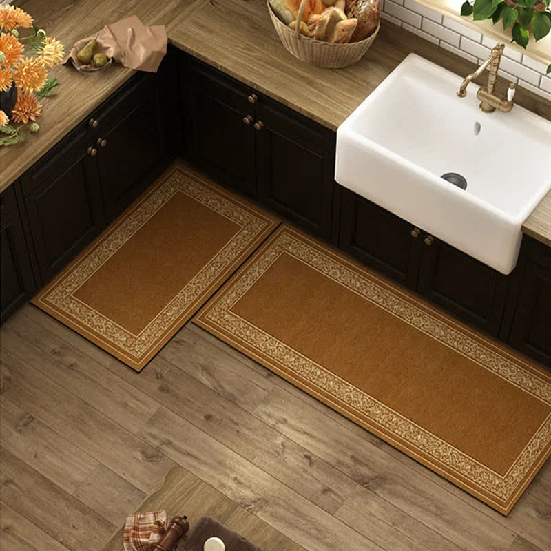 Soft Ownkoti Diatom Mud Vintage Brown Kitchen Rug Outstanding