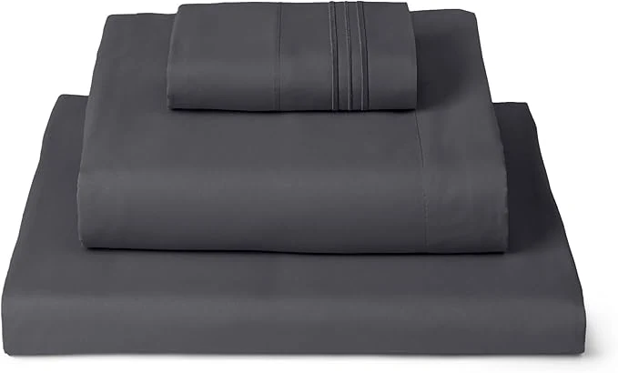 Verified Mellanni Twin Sheets Set – 3 PC Iconic Collection Bedding – Hotel Luxury Extra Soft Cooling Bed Sheets – Wrinkle Fade Stain Resistant Twin Charcoal Premium Material
