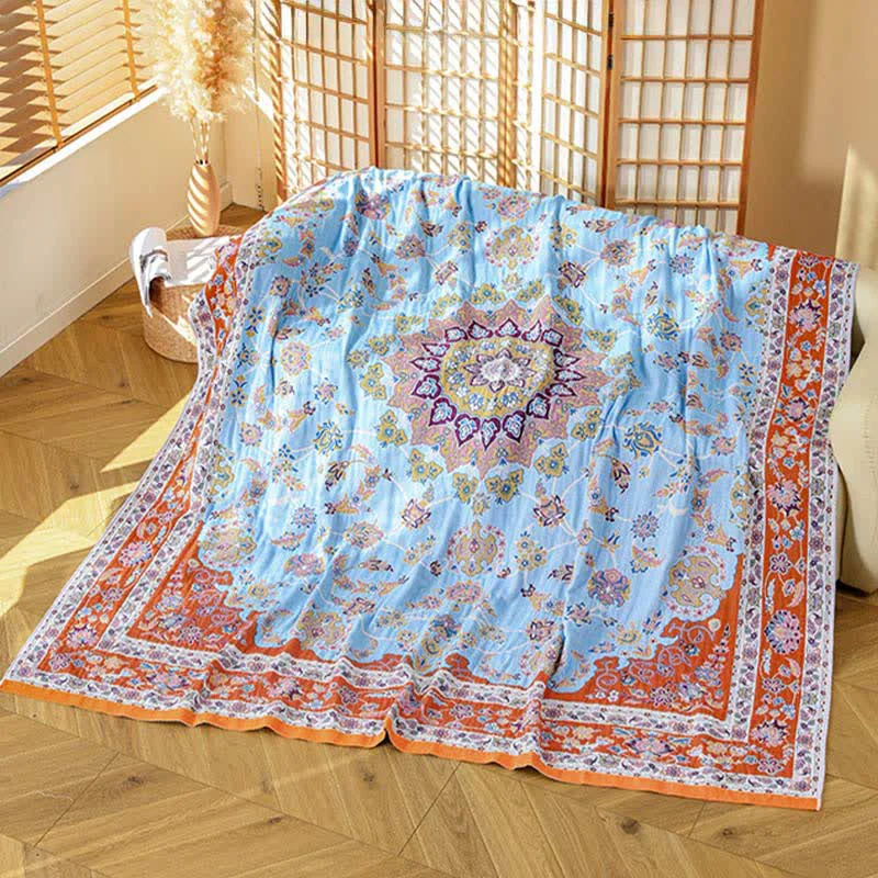 Official Ownkoti Vibrant Vintage Pattern Cotton Gauze Blanket Recyclable