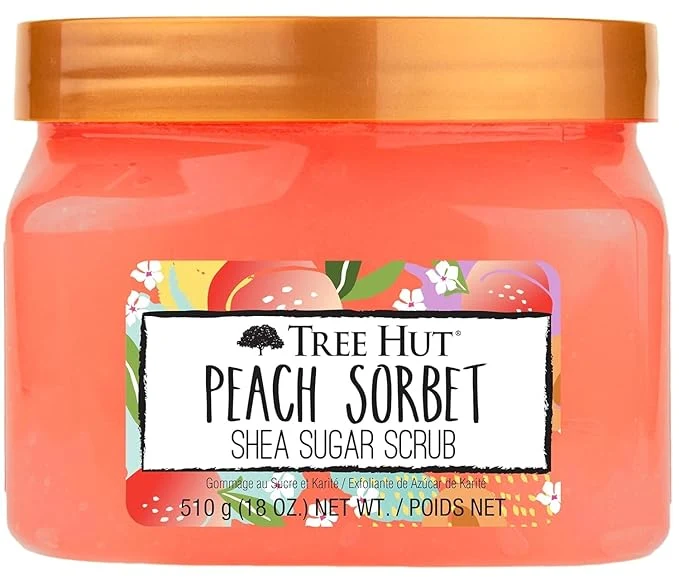 Authentic Tree Hut Peach Sorbet Shea Sugar Scrub Exfoliating Hydrating Moisturizing Recyclable