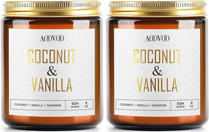 Fast AOOVOO Coconut Vanilla Candles – 9 oz Scented Candles High-Performance