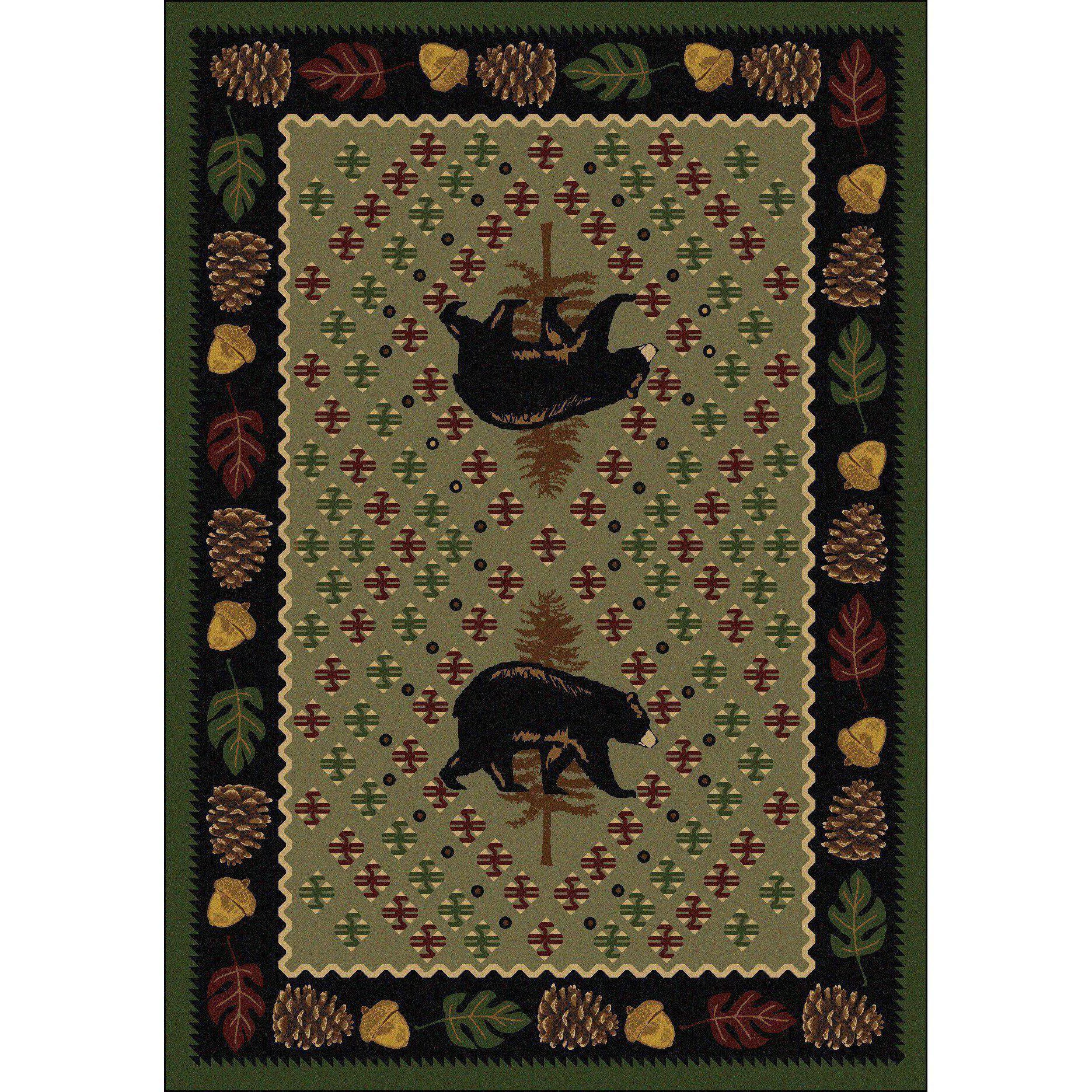 Premium Material Picnic Bear Rug – Green Specialty