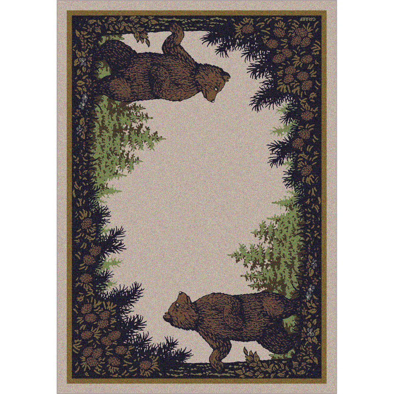 Breathable Fraternal Bears Rug – Green Eco-Friendly
