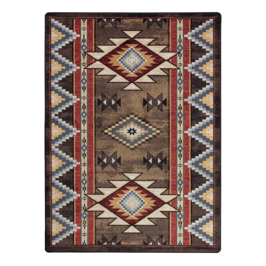 First-Class Southwest Archers Rug – Brown Detailed