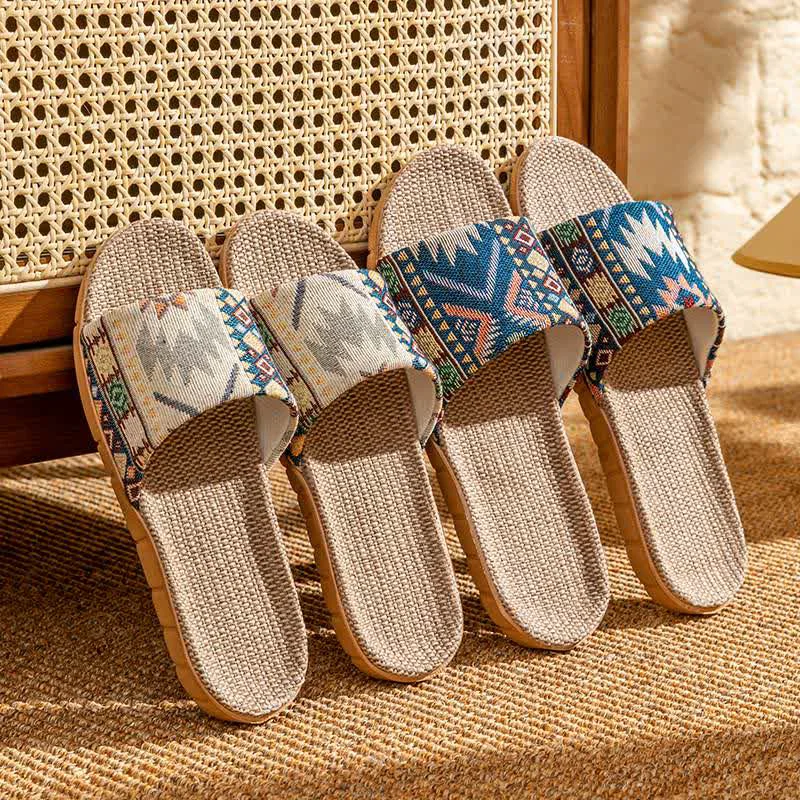 Fashionable Ownkoti Ethnic Style Rattan House Slippers Original Design